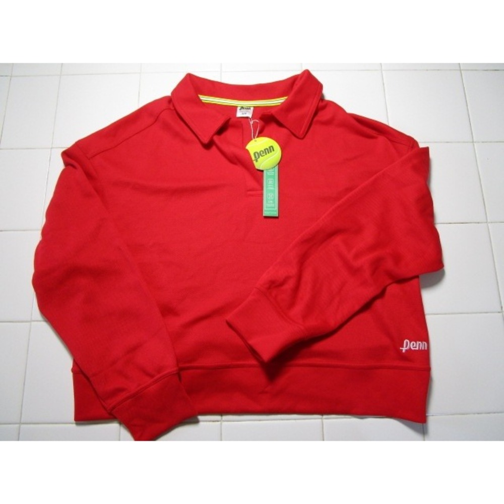 Penn Grand Slam Active Red Long Sleeve Polo Sweatshirt Women's Small